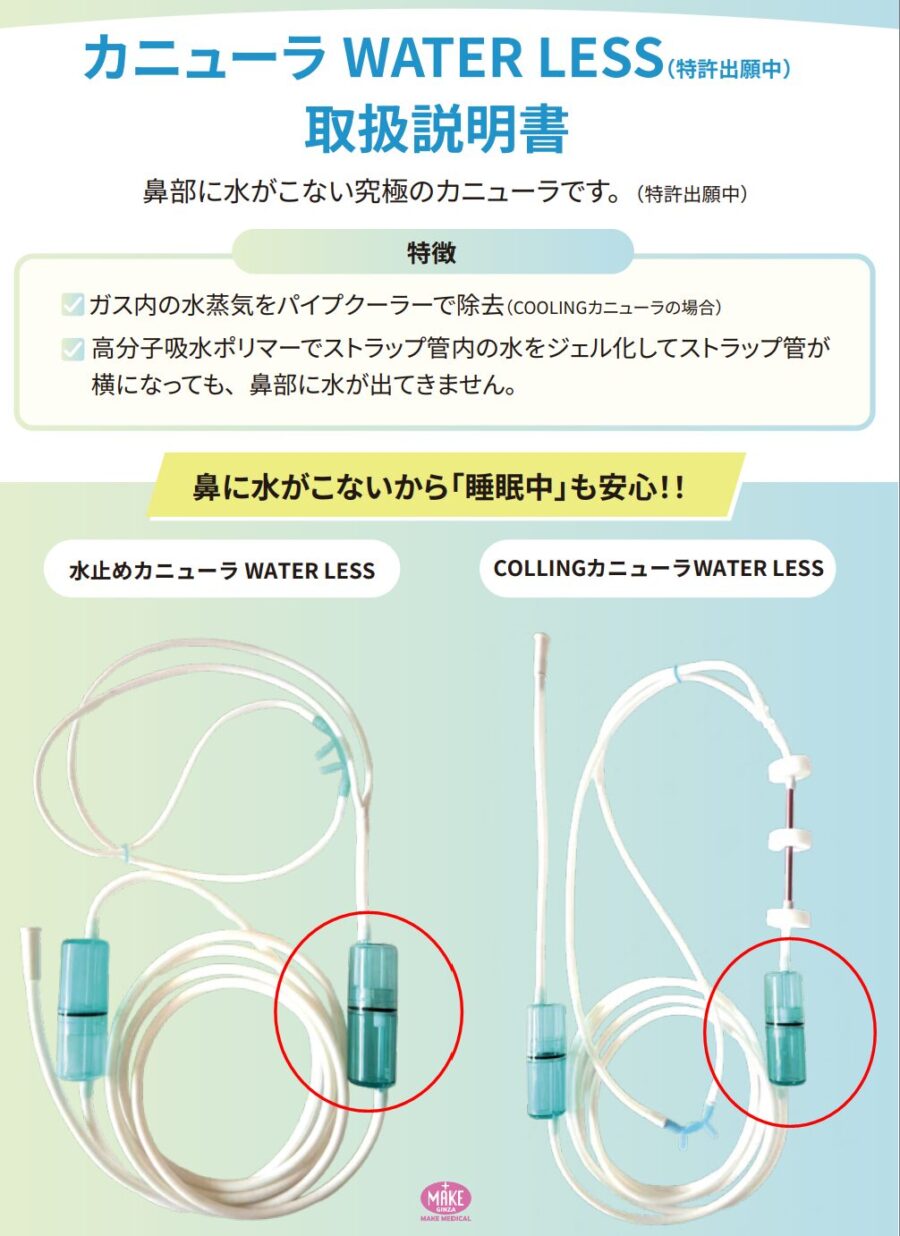 水素吸入器・WATER LESS カニューラ用セット高分子吸水ポリマー＋