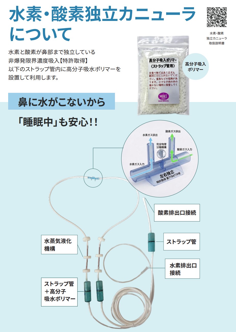 水素・酸素独立カニューラA4 水素・酸素独立カニューラ|説明|水素吸入器