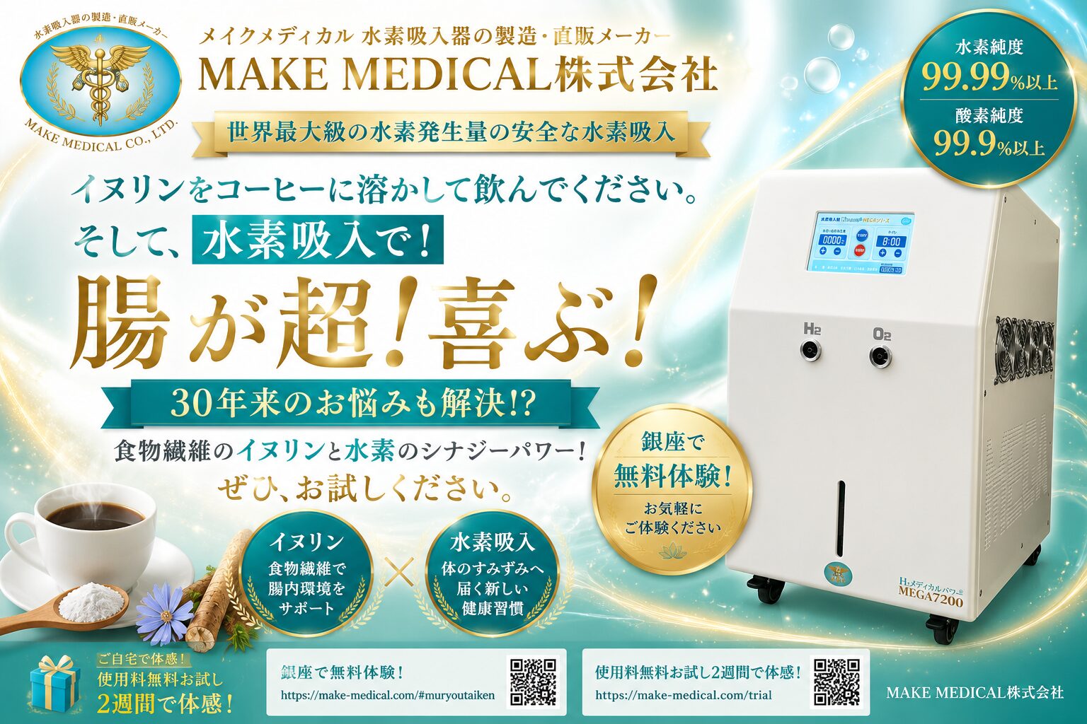 【世界最大級の水素発生量】イヌリン×水素吸入で腸内環境をサポート!毎日の健康習慣│水素吸入器 1 イヌリン 1 水素吸入器 イヌリン